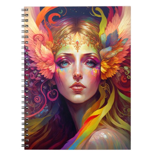 Rainbow Goddess Fantasy Art Notizblock (Vorderseite)