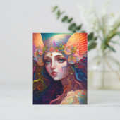 Rainbow Goddess Fantasy Art Postcard Postkarte (Stehend Vorderseite)