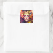 Rainbow Goddess Fantasy Art Quadratischer Aufkleber (Tasche)