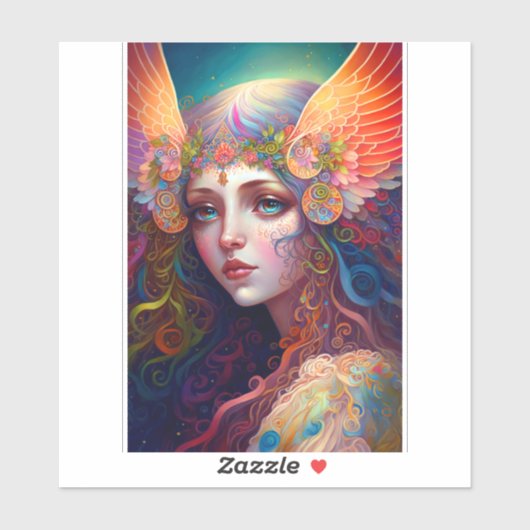 Rainbow Goddess Fantasy Art Sticker (Blatt)