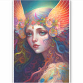 Rainbow Goddess Fantasy Art Sticker (Vorderseite)