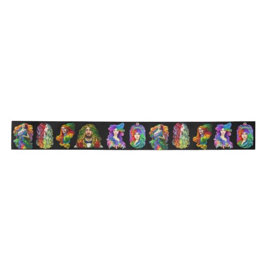Rainbow Goddess Queen Dragon Fantasy Art Satinband (Vorderseite)