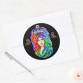 Rainbow Goddess Queen Fantasy Art Runder Aufkleber (Umschlag)