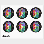 Rainbow Goddess Queen Fantasy Art Runder Aufkleber (Blatt)