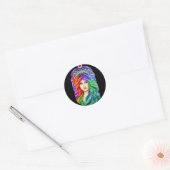 Rainbow Goddess Queen Fantasy Art Runder Aufkleber (Umschlag)