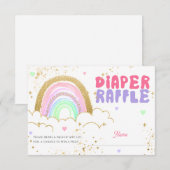 Rainbow Gold Baby Shower Windschutzscheibe Einladung (Vorne/Hinten)