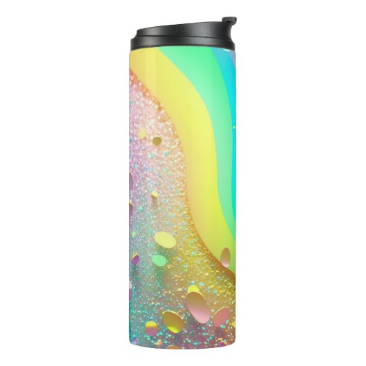 Rainbow Gold Glitzer Thermal Tumbler 12oz Thermosbecher (Nach links gedreht)