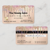 Rainbow Gold Glitzer Tropfen Metallic Credit Visitenkarte (Vorne/Hinten)
