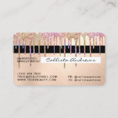 Rainbow Gold Glitzer Tropfen Metallic Credit Visitenkarte (Rückseite)