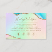 Rainbow & Gold Glitzer Visitenkarte (Rückseite)