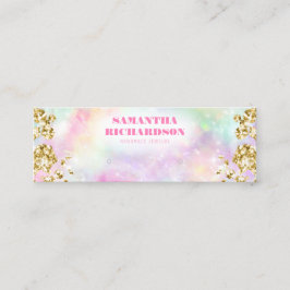Rainbow Gold Holographic Earring Display Mini Visitenkarte
