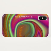 Rainbow Gold Marble Agate Monogram Case-Mate iPhone Hülle (Rückseite (Horizontal))