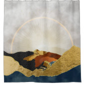 Rainbow Gold Metallic Mountain Bright Sun Landscap Duschvorhang (Vorderseite)