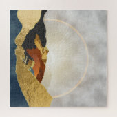 Rainbow Gold Metallic Mountain Bright Sun Landscap Puzzle (Horizontal)