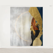Rainbow Gold Metallic Mountain Bright Sun Landscap Wandteppich (Vorderseite)