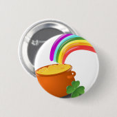 Rainbow Gold Pot Lucky Irish Sky Irland farbenfroh Button (Vorne & Hinten)