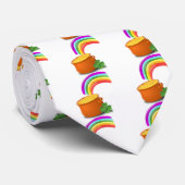 Rainbow Gold Pot Lucky Irish Sky Irland farbenfroh Krawatte (Gerollt)