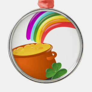 Rainbow Gold Pot Lucky Irish Sky Irland farbenfroh Ornament Aus Metall
