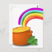 Rainbow Gold Pot Lucky Irish Sky Irland farbenfroh Postkarte (Vorne/Hinten)