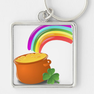Rainbow Gold Pot Lucky Irish Sky Irland farbenfroh Schlüsselanhänger