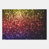 Rainbow-gold-rote lila Imitate Glitzer Glitzern Geschenkpapier Set (Vorderseite 2)