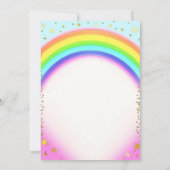 Rainbow Gold Sparkle Fantasy Birthday Party Einladung (Rückseite)