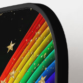 Rainbow & Gold Stars Pickleball Schläger (Linke Seite)