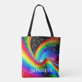 Rainbow & Gold Stars Tasche (Rückseite)