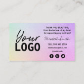 Rainbow Gold Vielen Dank für Ihre Einkaufskarten Visitenkarte (Rückseite)