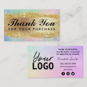 Rainbow Gold Vielen Dank für Ihre Einkaufskarten Visitenkarte (Vorne/Hinten)