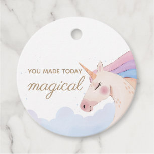 Rainbow Gold Watercolor Einhorn Geburtstagsparty Geschenkanhänger
