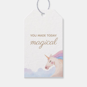 Rainbow Gold Watercolor Einhorn Geburtstagsparty Geschenkanhänger