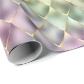 Rainbow Golden Mermaid Scales Pattern Holiday Geschenkpapier (Rolleneckpunkt)