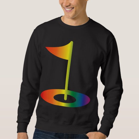 Rainbow Golf Flag Funny Golfspielen Pride Rainbow Sweatshirt (Vorderseite)