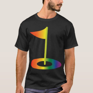 Rainbow Golf Flag Funny Golfspielen Pride Rainbow  T-Shirt