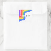 Rainbow Good Boy - Sticker, Fun Gay Pride Icon Quadratischer Aufkleber (Tasche)