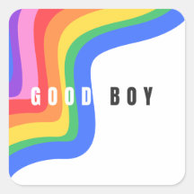 Rainbow Good Boy - Sticker, Fun Gay Pride Icon