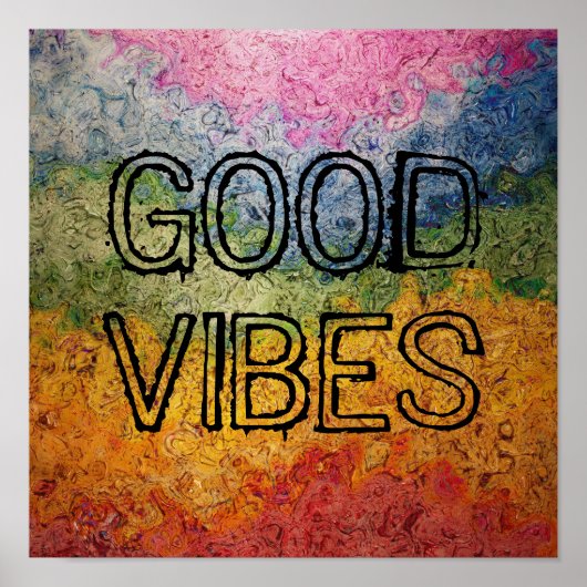 Rainbow Good Vibes Poster (Vorne)