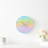 Rainbow Gradient and dots Runde Wanduhr (Zuhause)