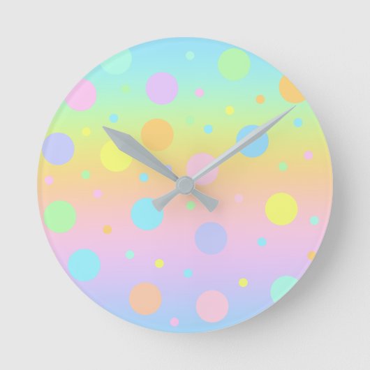 Rainbow Gradient and dots Runde Wanduhr (Vorderseite)