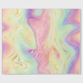 Rainbow Gradient and Gold Foil Strata Geschenkpapier (Flach)