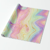 Rainbow Gradient and Gold Foil Strata Geschenkpapier (Ungerollt)