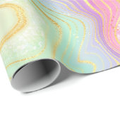 Rainbow Gradient and Gold Foil Strata Geschenkpapier (Rolleneckpunkt)