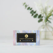 Rainbow Gradient and Gold Foil Strata Visitenkarte (Stehend Vorderseite)