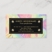 Rainbow Gradient and Gold Foil Strata Visitenkarte (Rückseite)