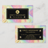 Rainbow Gradient and Gold Foil Strata Visitenkarte (Vorne/Hinten)