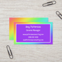 Rainbow Gradient and Lila Business Cards