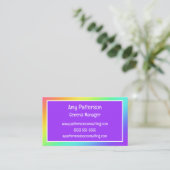 Rainbow Gradient and Lila Business Cards Visitenkarte (Stehend Vorderseite)