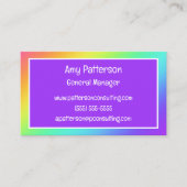 Rainbow Gradient and Lila Business Cards Visitenkarte (Vorderseite)