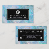 Rainbow Gradient and Silver Foil Strata Visitenkarte (Vorne/Hinten)